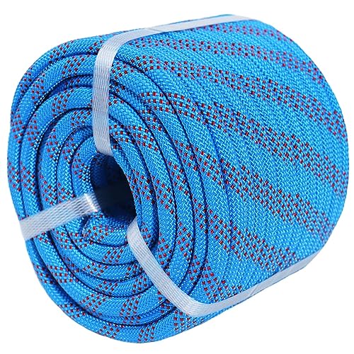 YUZENET Braided Polyester Arborist Rigging Rope (3/8 inch X 100 feet) High Strength Outdoor Rope for Rock Climbing Hiking Camping Swing, Blue/Red