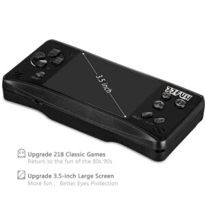 Retro Plus Handheld Games for Kids Adults, 218 Classic Games Built in Portable Arcade Video Games Player 3.5 Inch TFT Big Screen Rechargeable Li-ion, Support AV Output,Earphone,Volume Control -Black
