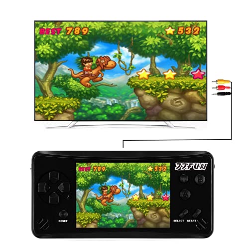 Retro Plus Handheld Games for Kids Adults, 218 Classic Games Built in Portable Arcade Video Games Player 3.5 Inch TFT Big Screen Rechargeable Li-ion, Support AV Output,Earphone,Volume Control -Black