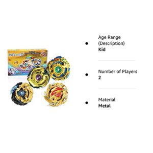 Ingooood Metal Master Fusion Gyro Toys for Kids, 4X High Performance Tops Attack Set with Launcher and Grip Starter Set and Arena