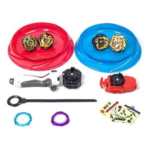 Ingooood Metal Master Fusion Gyro Toys for Kids, 4X High Performance Tops Attack Set with Launcher and Grip Starter Set and Arena