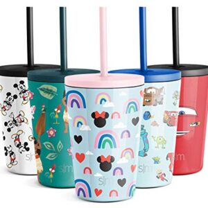 Simple Modern Disney Minnie Mouse Toddler Cup with Lid and Straw | Reusable Insulated Stainless Steel Kids Tumbler | Classic Collection | 12oz, Minnie Mouse Rainbows