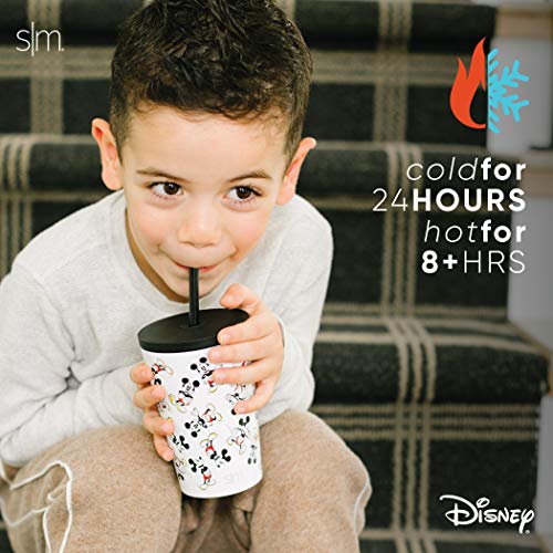 Simple Modern Disney Minnie Mouse Toddler Cup with Lid and Straw | Reusable Insulated Stainless Steel Kids Tumbler | Classic Collection | 12oz, Minnie Mouse Rainbows