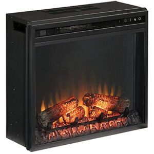 signature design by ashley 24" electric infrared fireplace insert with remote control, black