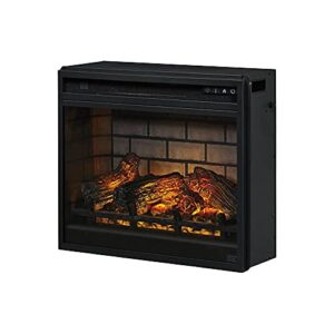 Signature Design by Ashley 24" Electric Infrared Fireplace Insert with Remote Control, Black