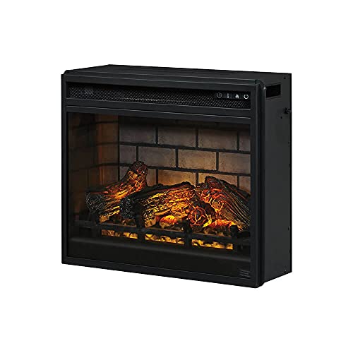 Signature Design by Ashley 24" Electric Infrared Fireplace Insert with Remote Control, Black