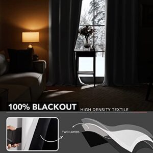 Deconovo White Blackout Curtains for Bedroom and Living Room - 100% Light Blocking Window Curtains 84 Inches Long with Black Liner, Set of 2 Panels 52W x 84L Inches, Pure White