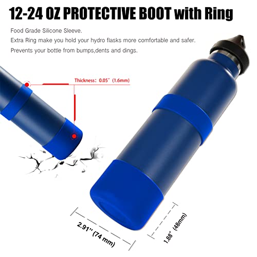 Greant Double Protective Water Bottle Boot Compatible with Hydro Sport Flask - Silicone Flex Boot/Universal Anti-Slip Bottle Sleeve/Bottom Protector for 32oz-40oz Bottles (Blue)