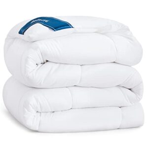 bedsure king comforter duvet insert - down alternative white comforter king size, quilted all season duvet insert king size with corner tabs