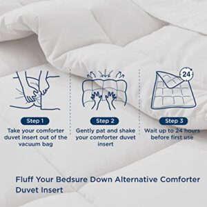 Bedsure King Comforter Duvet Insert - Down Alternative White Comforter King Size, Quilted All Season Duvet Insert King Size with Corner Tabs