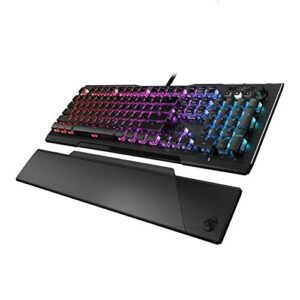 ROCCAT Vulcan 121 AIMO Linear Mechanical Titan Switch Full-size PC Gaming Keyboard with Per-key AIMO RGB Lighting, Anodized Aluminum Top Plate and Detachable Palm Rest – Black