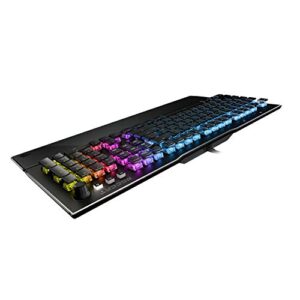 ROCCAT Vulcan 121 AIMO Linear Mechanical Titan Switch Full-size PC Gaming Keyboard with Per-key AIMO RGB Lighting, Anodized Aluminum Top Plate and Detachable Palm Rest – Black