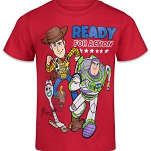 Disney Pixar Toy Story Woody Buzz Lightyear Forky Alien Rex Slinky Dog Toddler Boys 4 Pack T-Shirts Big Kid 3T