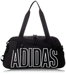 adidas graphic duffel, black/white, one size