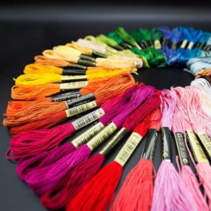 Vilihkc Rainbow Color Embroidery Floss 447 Skeins Per Pack with Cotton for Cross Stitch Threads Bracelet Yarn Craft Floss Embroidery Floss Set