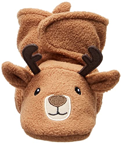 Hudson Baby Unisex Cozy Fleece Booties, Reindeer, 12-18 Months