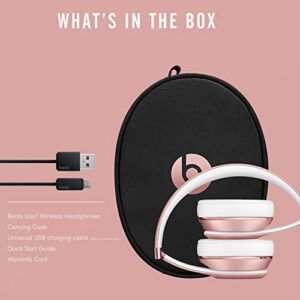 Beats Solo3 Wireless On-Ear Headphones - Apple W1 Headphone Chip, Class 1 Bluetooth, 40 Hours of Listening Time, Built-in Microphone - Rose Gold (Latest Model)