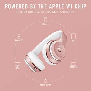 Beats Solo3 Wireless On-Ear Headphones - Apple W1 Headphone Chip, Class 1 Bluetooth, 40 Hours of Listening Time, Built-in Microphone - Rose Gold (Latest Model)