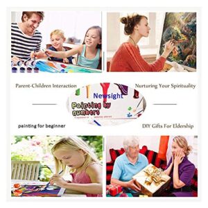 Newsight DIY Oil Painting Paintworks Paint by Number for Kids and Adults (Color Dog)