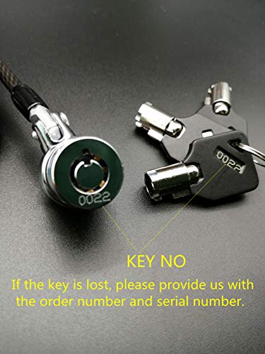 LORADAR Security Hardware Cable Lock Kit,Retractable Cable Lock Portable Keyed Laptop Lock 3 Keys 6.2Ft for Monitors, Laptops, MacBooks, Tablets, iPad,Mac Mini, (Keyed Different)