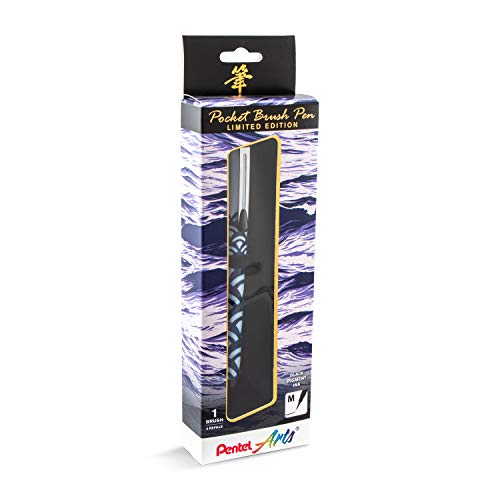 Pentel Arts Limited Edition Pocket Brush, Inking Brush Pen, Indigo Wrap (GFKP3F3BPA)