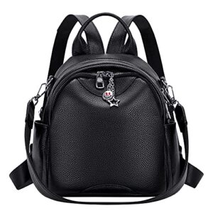 altosy soft genuine leather backpack for women small convertible backpack purse shoulder bag for ladies (s97 black)