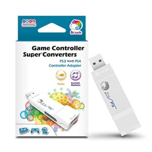 brook super converter - ps3 to ps4, support ps3 and ps5(wired) controllers on ps4 console, gaming controller adapter
