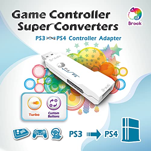 Brook Super Converter - PS3 to PS4, Support PS3 and PS5(Wired) Controllers on PS4 Console, Gaming Controller Adapter