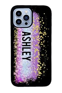 unicorn splash personalized apple iphone black rubber phone case compatible with iphone 14 pro max, pro, max, iphone 13 pro max mini, 12 pro max mini, 11 pro max x xs max xr 8 7 plus