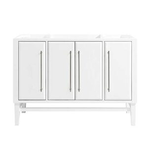 avanity white 48-inch mason bath vanity cabinet with silver trim