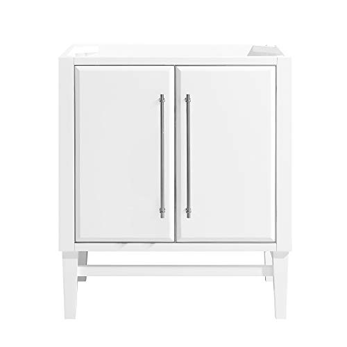 Avanity White 30-Inch Mason Bath Vanity Cabinet with Silver Trim