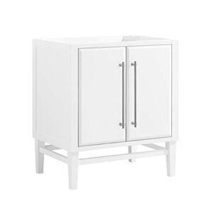 Avanity White 30-Inch Mason Bath Vanity Cabinet with Silver Trim