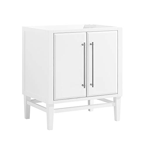 Avanity White 30-Inch Mason Bath Vanity Cabinet with Silver Trim