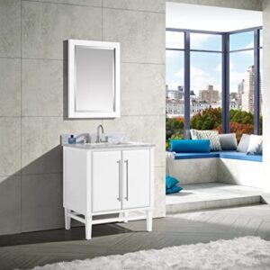 Avanity White 30-Inch Mason Bath Vanity Cabinet with Silver Trim