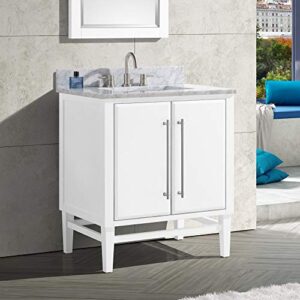 Avanity White 30-Inch Mason Bath Vanity Cabinet with Silver Trim