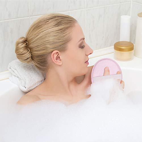 6 Pieces Bath Shower Loofah Pouf Sponge Mesh Pouf Shower Ball Exfoliating Body Loofah Pad Shower Scrubber Ball Shower Glove with Flower Bath Ball (Multi-color)