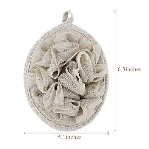 6 Pieces Bath Shower Loofah Pouf Sponge Mesh Pouf Shower Ball Exfoliating Body Loofah Pad Shower Scrubber Ball Shower Glove with Flower Bath Ball (Multi-color)