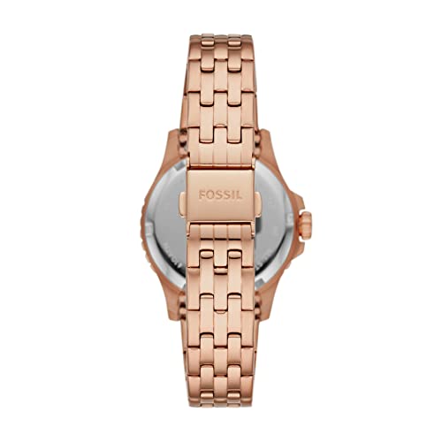 Fossil Women's FB-01 Quartz Stainless Steel Three-Hand Watch, Color: Rose Gold (Model: ES4748)