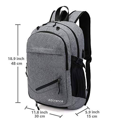 adorence Basketball Backpack with Ball Compartment(Ball Net, Water Resist) Soccer Bag/Volleyball Backpack- Grey