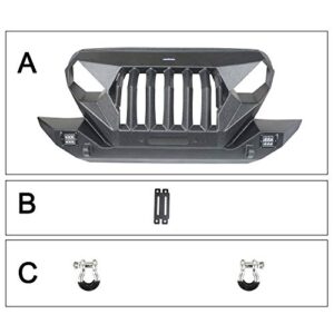 Hooke Road Mad Max Front Bumper Grill w/ 2X 18W LED Lights for 1997-2006 Jeep Wrangler TJ