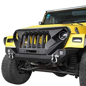 Hooke Road Mad Max Front Bumper Grill w/ 2X 18W LED Lights for 1997-2006 Jeep Wrangler TJ