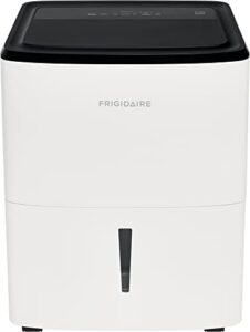 frigidaire ffad2233w1 dehumidifier, low humidity 22 pint capacity with a easy-to-clean washable filter and custom humidity control for maximized comfort, in white