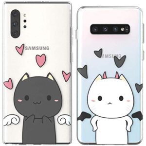 toik matching couple cases for apple iphone 11 pro xs max xr 10 x 8 plus 7 6s 5s se soulmate lightweight angel devil cats bffs boyfriend tpu print gift anniversary kawaii protective girly cute