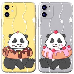 toik matching couple cases for apple iphone 11 pro xs max xr 10 x 8 plus 7 6s 5s se kawaii print panda silicone bffs animals doughnut gift best friend sweet relationship girlfriend cute