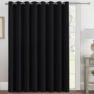 h.versailtex blackout patio curtains 100 x 96 inches for sliding door extral wide blackout curtain panels thermal insulated room divider - grommet top, 8' tall by 8.5' wide - jet black