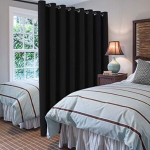 H.VERSAILTEX Blackout Patio Curtains 100 x 96 Inches for Sliding Door Extral Wide Blackout Curtain Panels Thermal Insulated Room Divider - Grommet Top, 8' Tall by 8.5' Wide - Jet Black