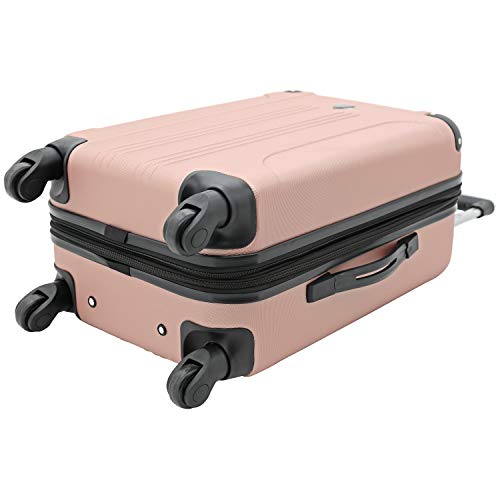 Travelers Club Chicago Hardside Expandable Spinner Luggages, Rose Gold, 3 Piece Set