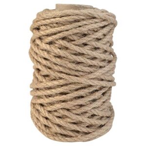 topbuti 5mm natural jute twine 100 feet braided jute rope, crafting twine string thick twine for diy artwork, christmas twine, gift wrapping, gardening applications