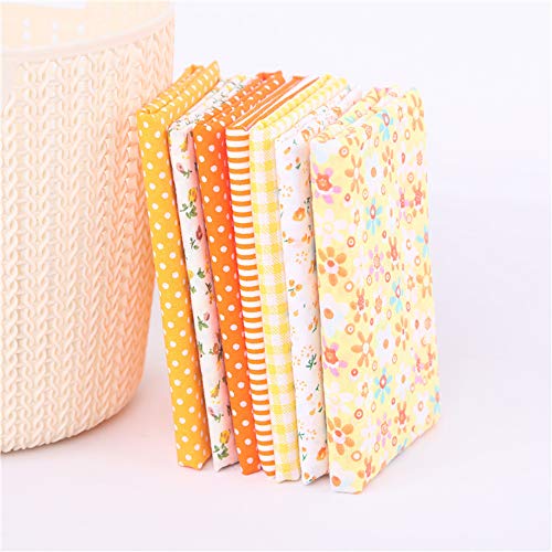 AUEAR, 35 Pack Cotton Print Fabric Bundle Squares 9.8"x9.8" Quilting Sewing Floral Precut Sheets for DIY Sewing Scrapbooking Quilting Dot Pattern (Bright Colors: Red & Blue & Yellow & Pink & Green)