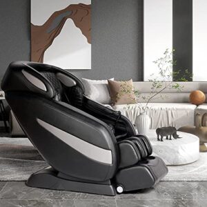Massage Chair,Zero Gravity SL Track Massage Chairs, Full Body Shiatsu Massage Chair Recliner with Space Saving, Auto Body Detection, Thai Stretching, Bluetooth Speaker, Heat, Foot Roller (Black)